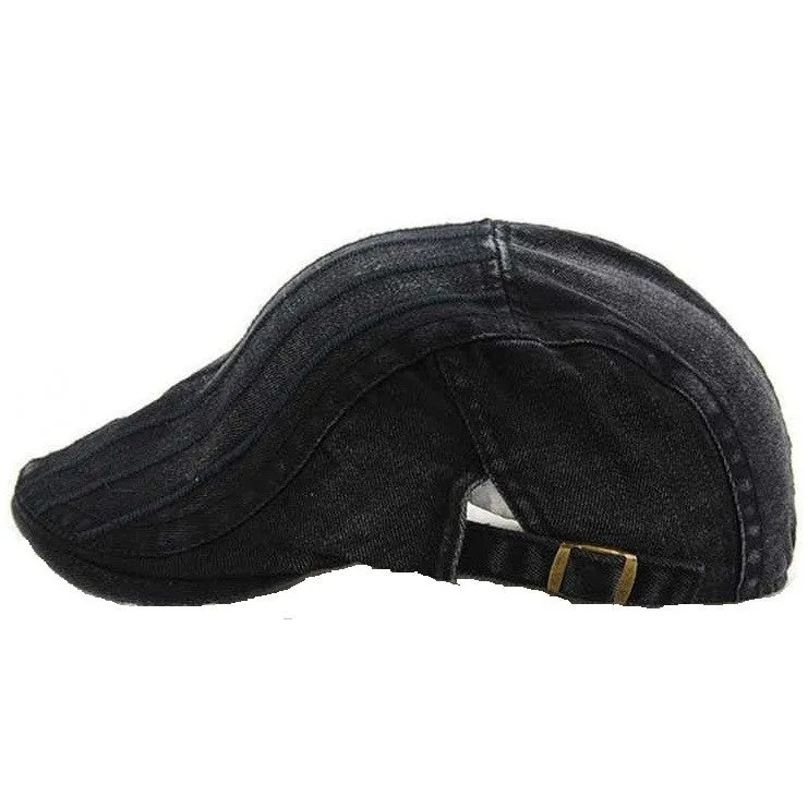 Hamlin Feiffel Topi Baret Fashion Pria England Retro Material Cotton ORIGINAL - Black
