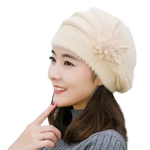 Hats for women beanie mom's cap solid beret Rabbit hair