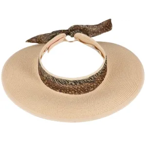 Hazy Blue Womens Straw Hat Sun Visor Travel Hat