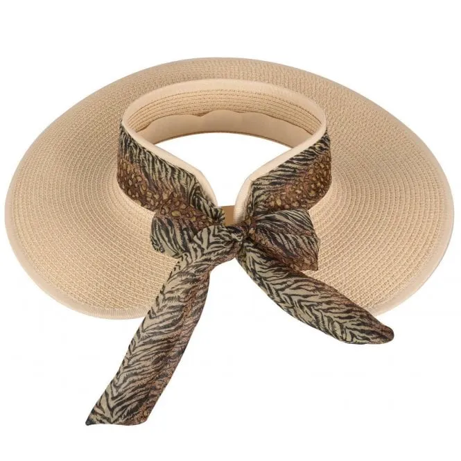 Hazy Blue Womens Straw Hat Sun Visor Travel Hat