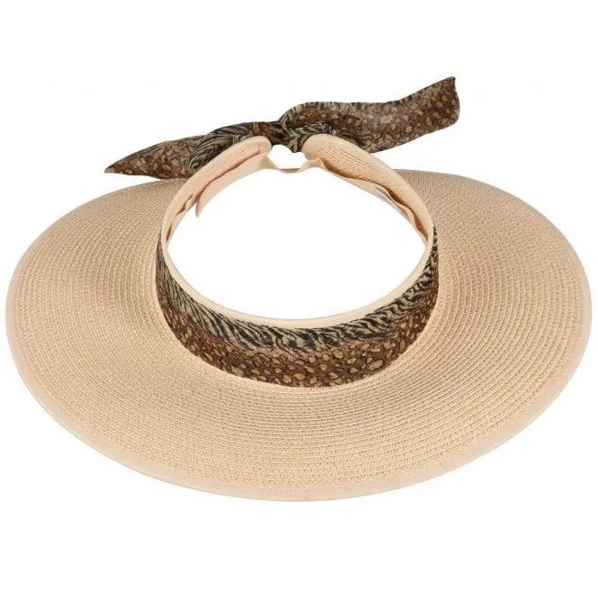 Hazy Blue Womens Straw Hat Sun Visor Travel Hat