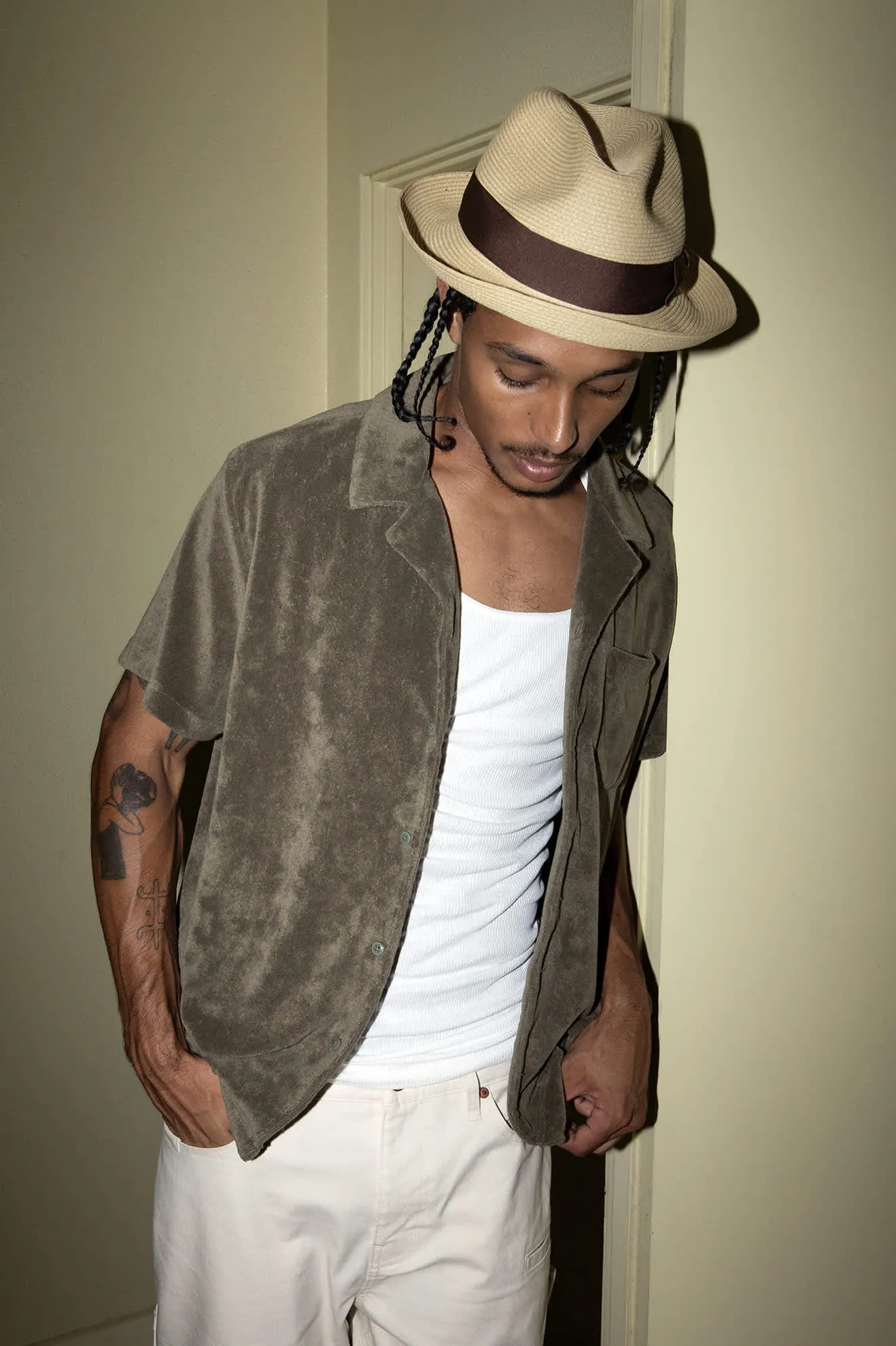 Horton Convertabrim Packable Fedora - Dark Tan/Light Brown