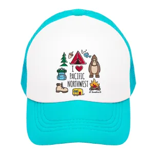 I Love Pacific Northwest Kids Trucker Hat
