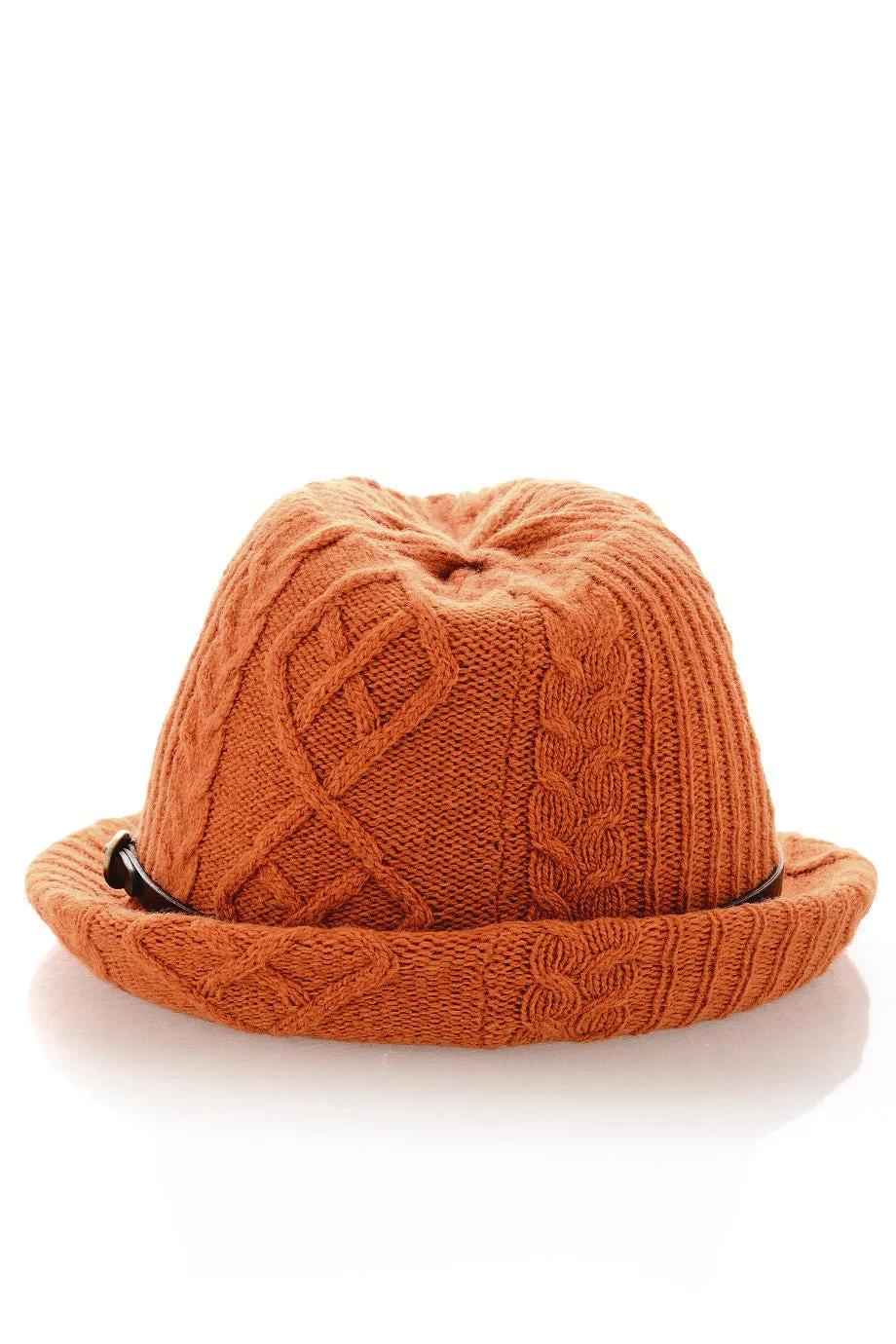 INVERNI HEIDI Orange Knitted Fedora Hat