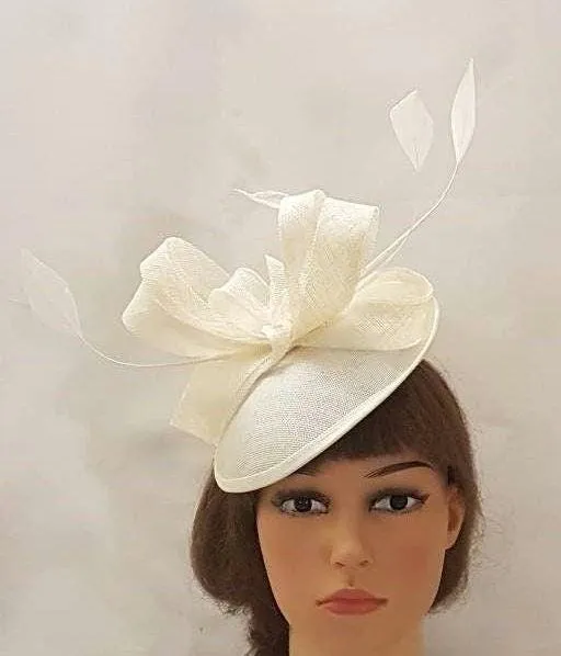 IVORY FASCINATOR  Ascot hat fascinator Wedding Race Cocktail Church hat