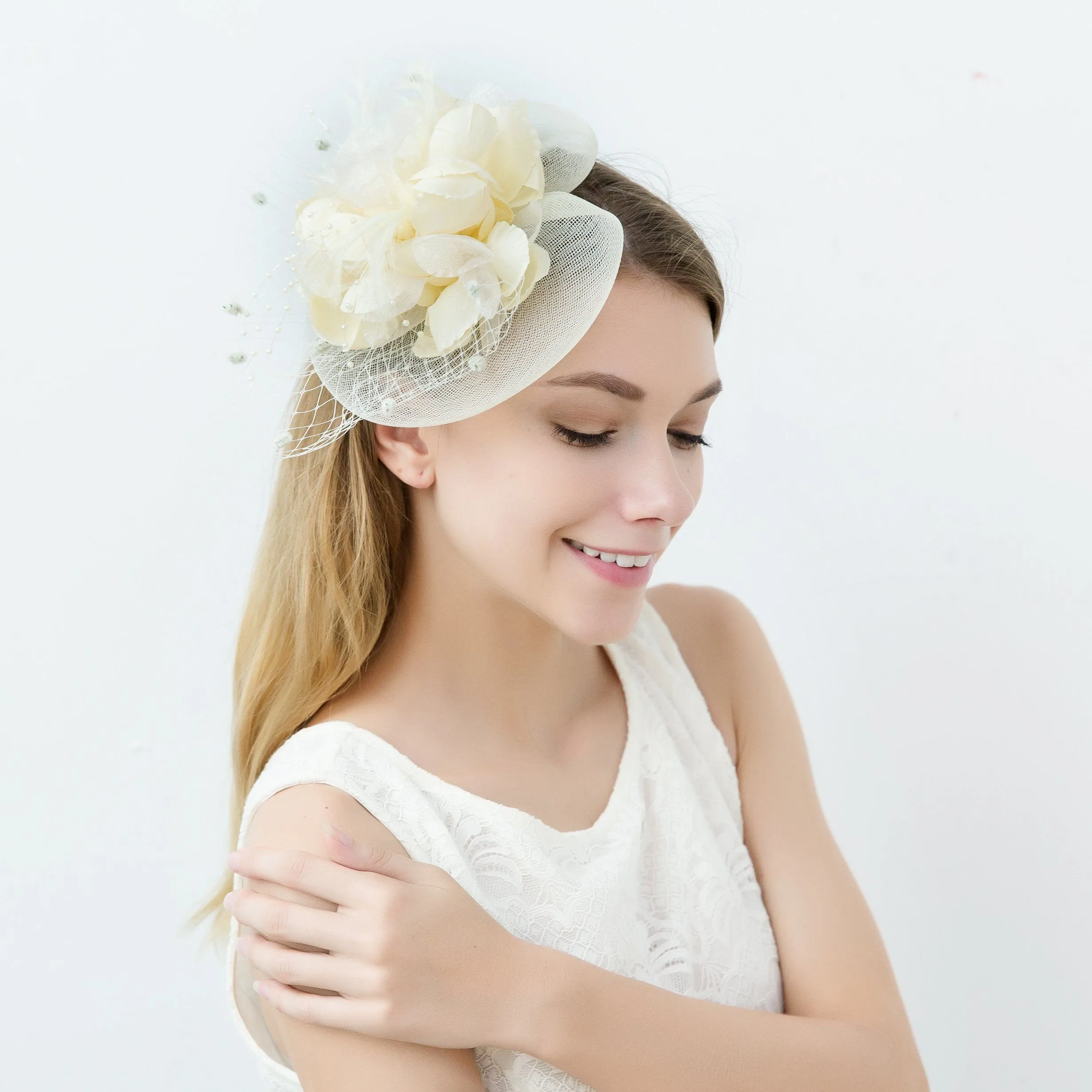 Ivory Fascinators Occasion Wedding Hats Tea Party Hat