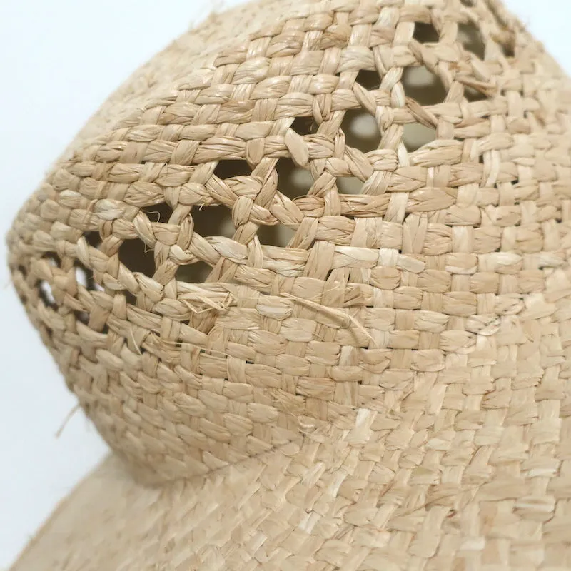 Janessa Leone Shaw Straw Boater Hat Size Extra Large