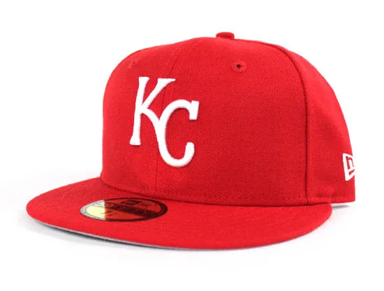 Kansas City Royals New Era 59Fifty Fitted Hats (Chiefs Color Red Gray Under Brim)