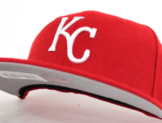 Kansas City Royals New Era 59Fifty Fitted Hats (Chiefs Color Red Gray Under Brim)