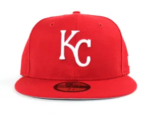 Kansas City Royals New Era 59Fifty Fitted Hats (Chiefs Color Red Gray Under Brim)