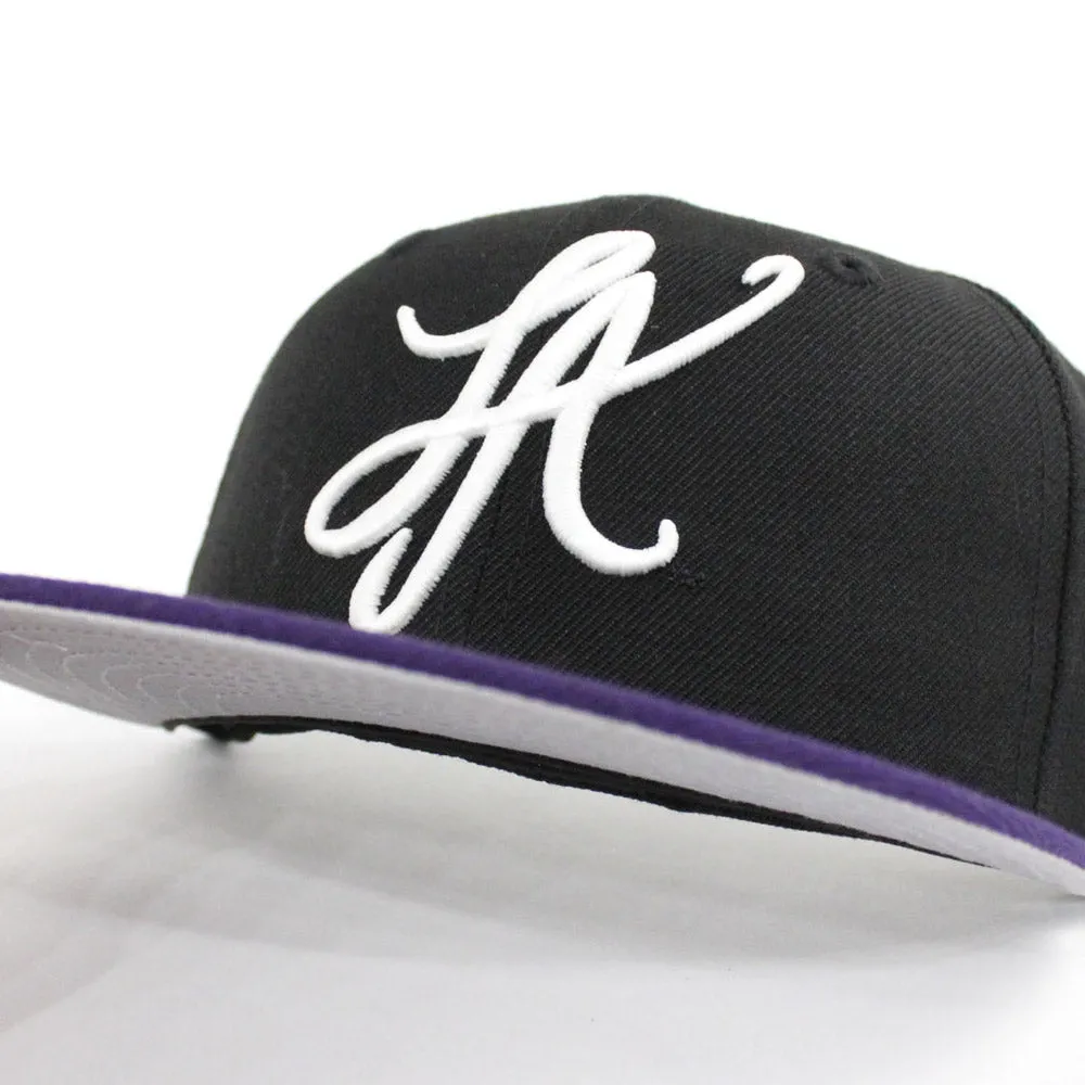 LA Script New Era 59Fifty Hat (LA Lakers Color Way Gray Under Brim)