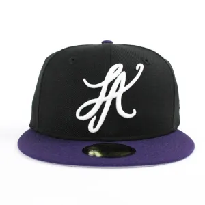 LA Script New Era 59Fifty Hat (LA Lakers Color Way Gray Under Brim)