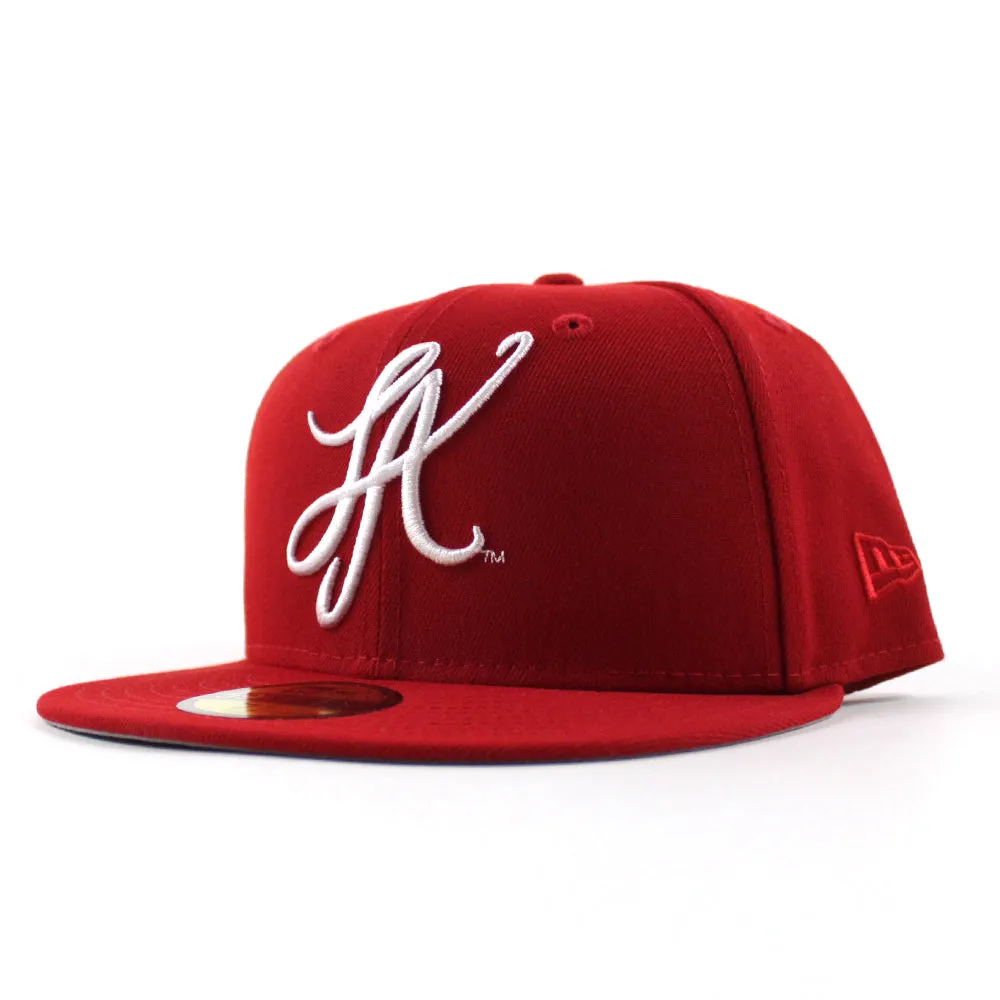 LA Script New Era 59Fifty Hat (Scarlet Red GRAY UNDER BRIM)