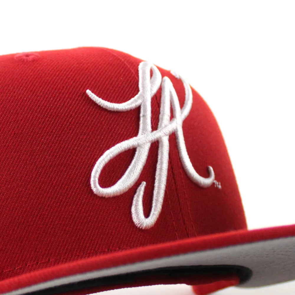 LA Script New Era 59Fifty Hat (Scarlet Red GRAY UNDER BRIM)