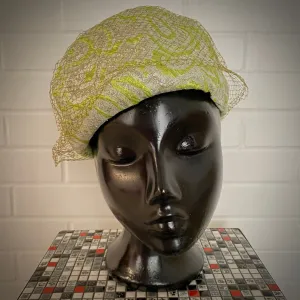 Late 50s/ Early 60s Green & Silver Brocade Pot Hat