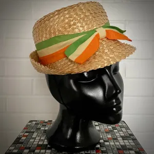 Late 60s/ Early 70's Straw Boater Hat