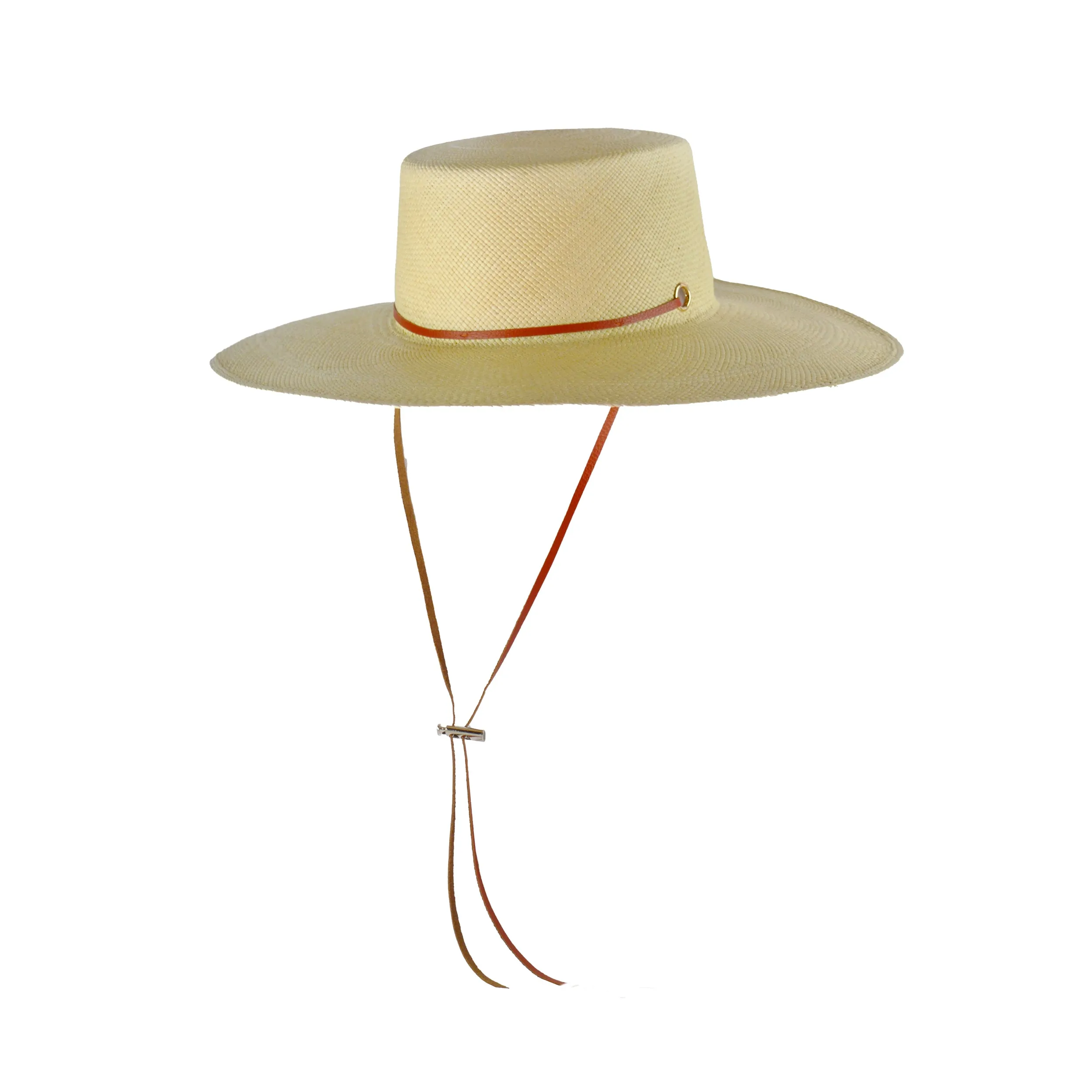 Long Brim Cordovan Hat With Leather Band