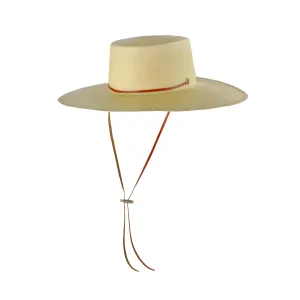 Long Brim Cordovan Hat With Leather Band