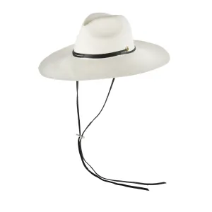 Long Brim Panama Hat with Leather Band