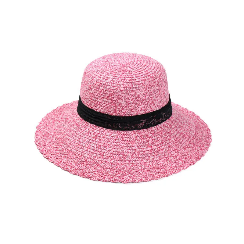 Magik Straw Hat Vintage Ladies Derby Summer Beach Large Brim Sun Caps UPF 50 