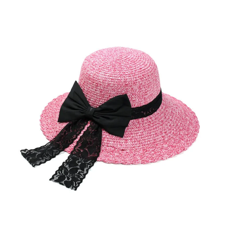 Magik Straw Hat Vintage Ladies Derby Summer Beach Large Brim Sun Caps UPF 50 