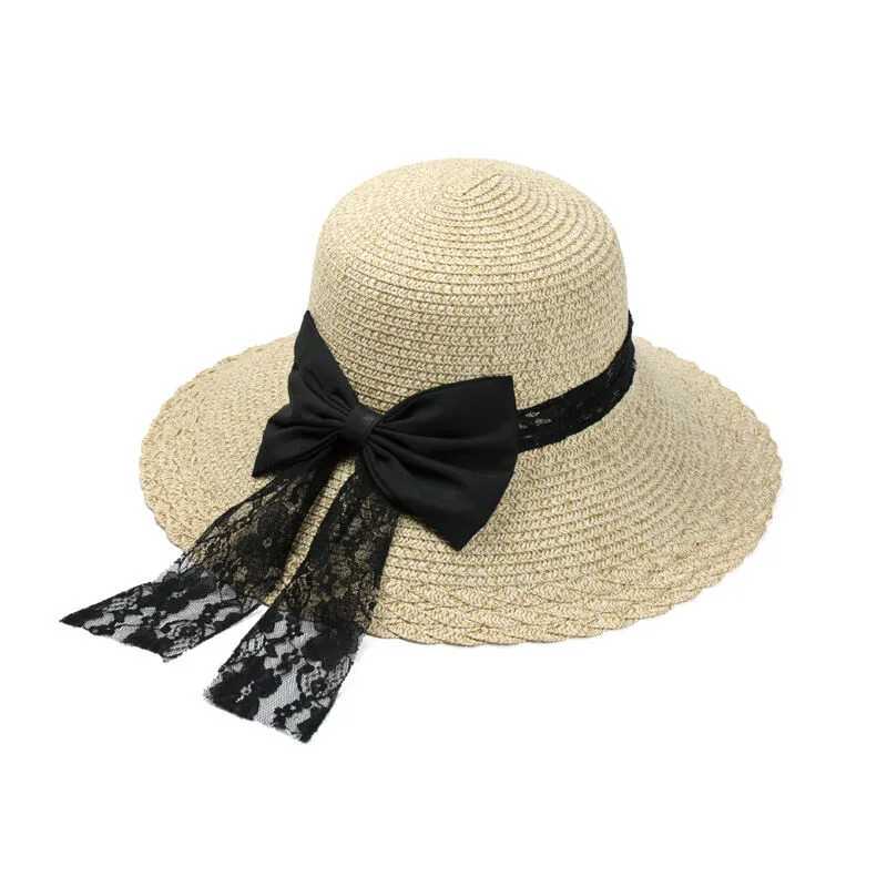 Magik Straw Hat Vintage Ladies Derby Summer Beach Large Brim Sun Caps UPF 50 