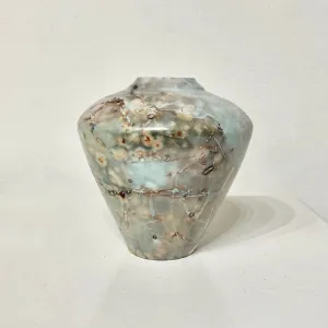 Medium Blue Saggar Fired Pot