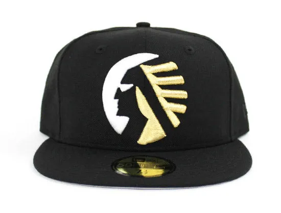 Memphis Chicks 59fifty New Era Fitted Hat (Air Retro 14 DMP Black Gold Gray Under Brim)