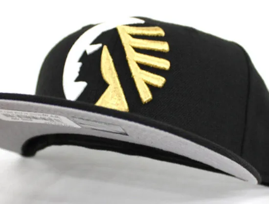 Memphis Chicks 59fifty New Era Fitted Hat (Air Retro 14 DMP Black Gold Gray Under Brim)