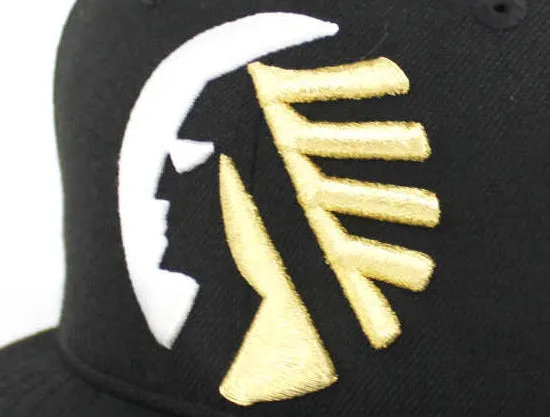 Memphis Chicks 59fifty New Era Fitted Hat (Air Retro 14 DMP Black Gold Gray Under Brim)