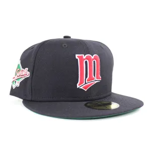 Minnesota Twins 1991 World Series New Era 59Fifty Fitted Hat (Navy Black Sweatband Green Under Brim)