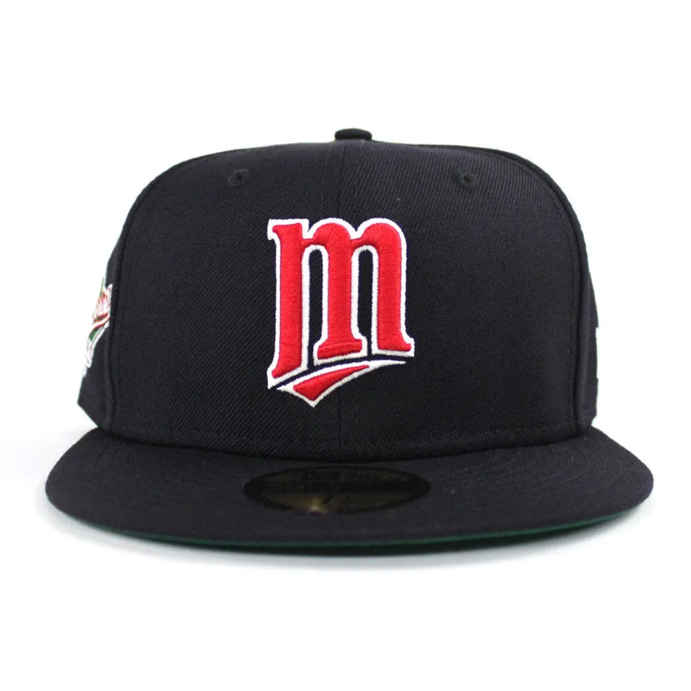Minnesota Twins 1991 World Series New Era 59Fifty Fitted Hat (Navy Black Sweatband Green Under Brim)