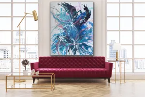 Modern Flowers - 48”W x 60”H
