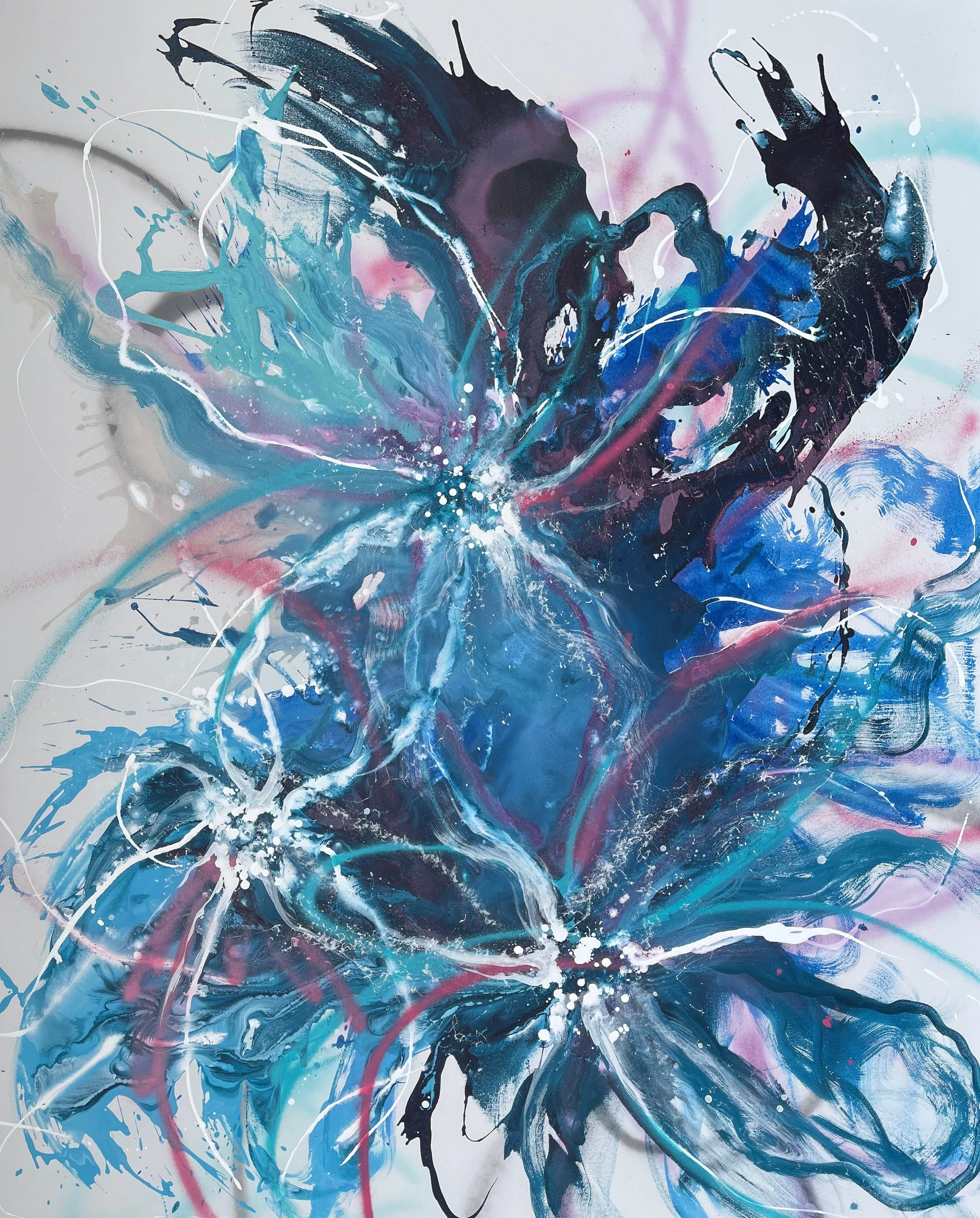 Modern Flowers - 48”W x 60”H