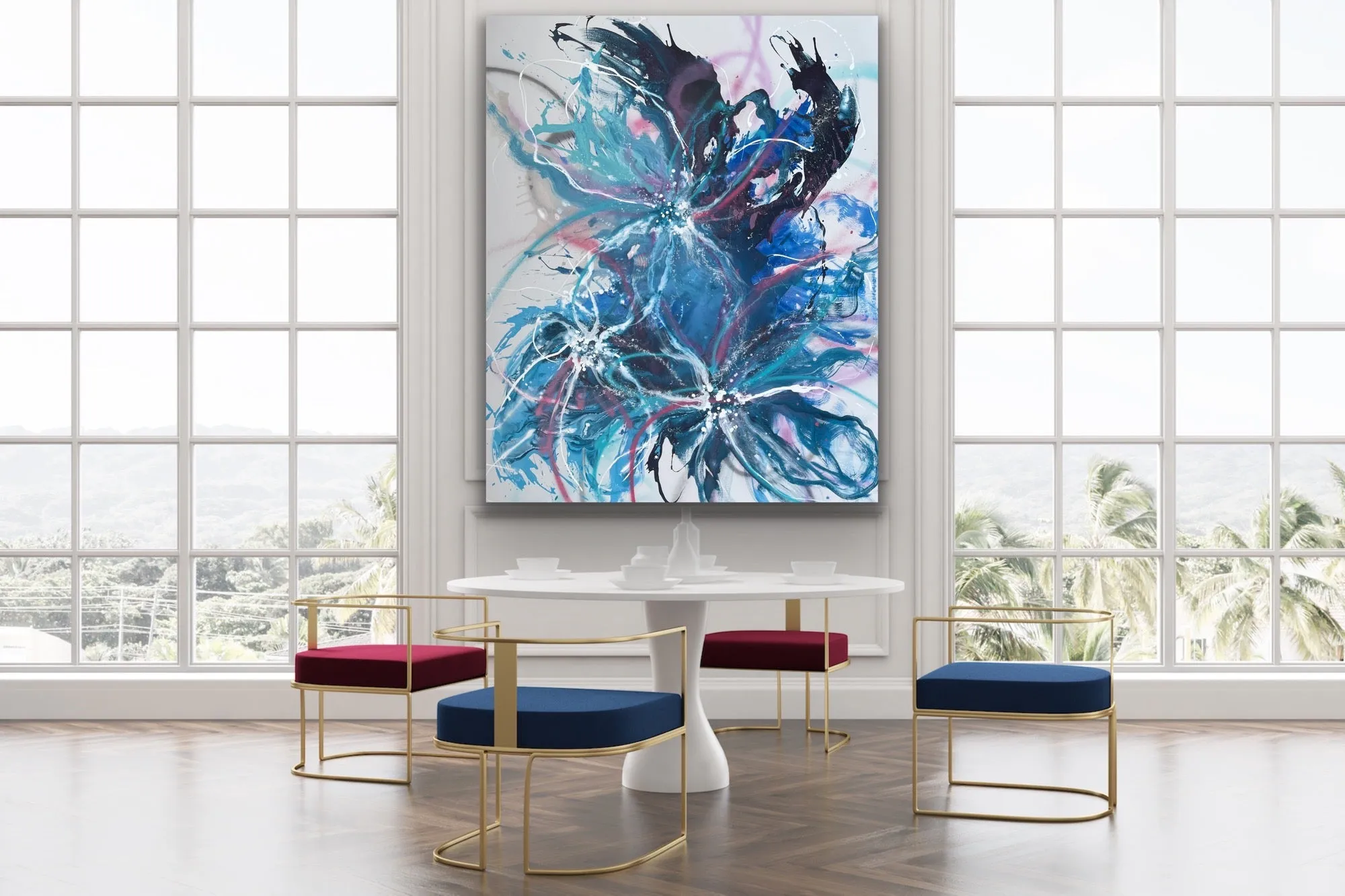Modern Flowers - 48”W x 60”H