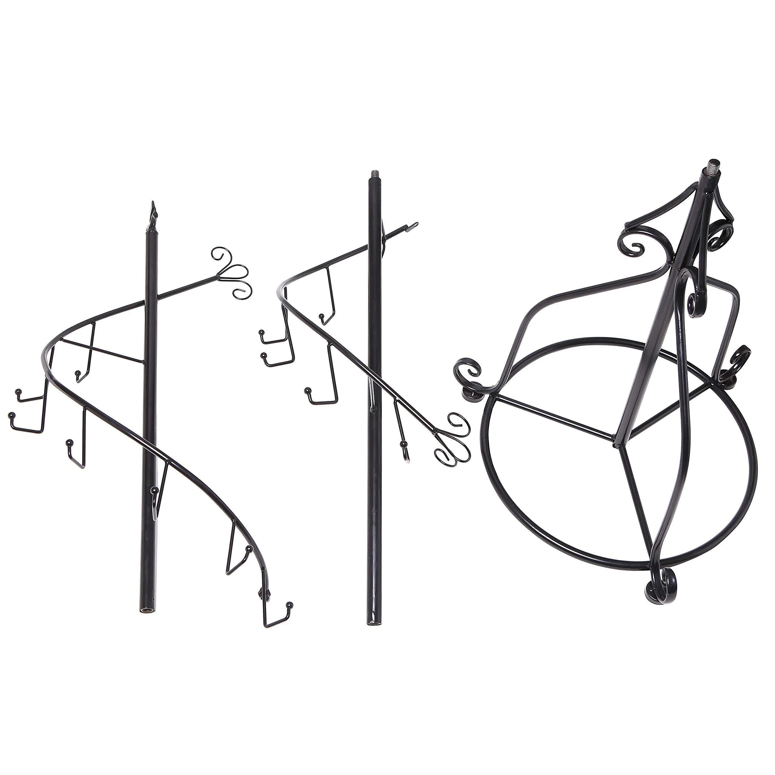 MyGift Elegant Black Metal 14 Hook Spiral Coat Hanger/Bag Display/Garment Rack Stand