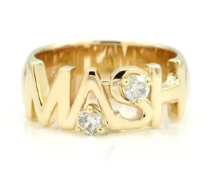 Name Cut Out Diamond Gold Ring