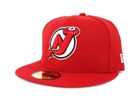 New Jersey Devils New Era 59Fifty Fitted Hats (Red Gray Under Brim)