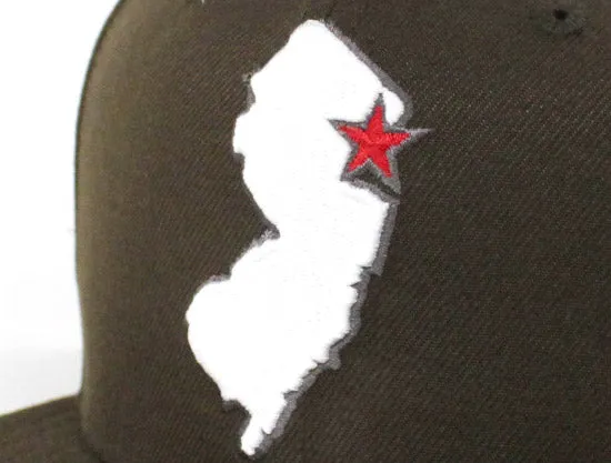 New Jersey State New Era 9Fifty Snapback Hat (Brown Gray Under Brim)