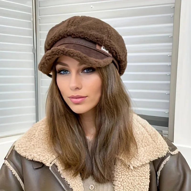 New Lamb Hair Octagonal Hat