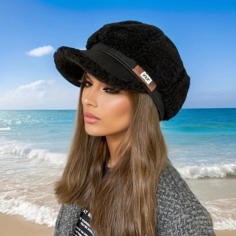 New Lamb Hair Octagonal Hat