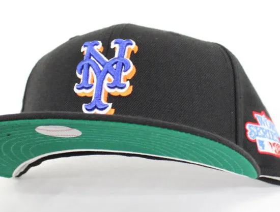 New York Mets 1986 World Series 59Fifty New Era Fitted Hats (Black Green Under Brim)