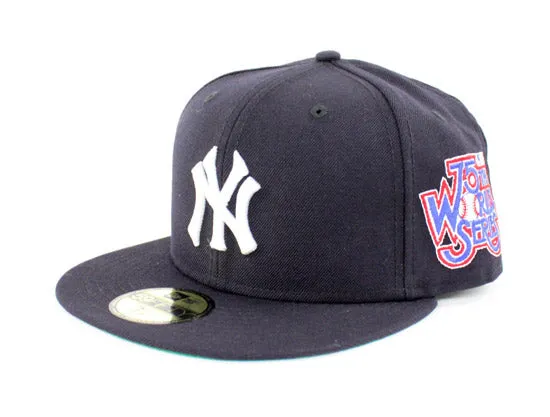 New York Yankees 1975 World Series 59Fifty New Era Fitted Hats (Navy Green Under Brim)