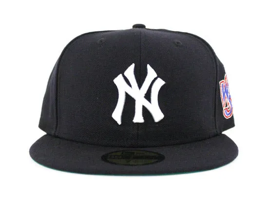 New York Yankees 1975 World Series 59Fifty New Era Fitted Hats (Navy Green Under Brim)