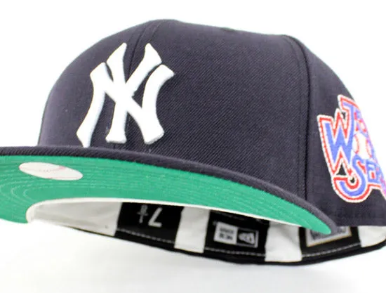 New York Yankees 1975 World Series 59Fifty New Era Fitted Hats (Navy Green Under Brim)