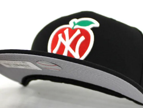 New York Yankees New Era 59Fifty Fitted Hat (Big Apple Black Gray Under Brim)