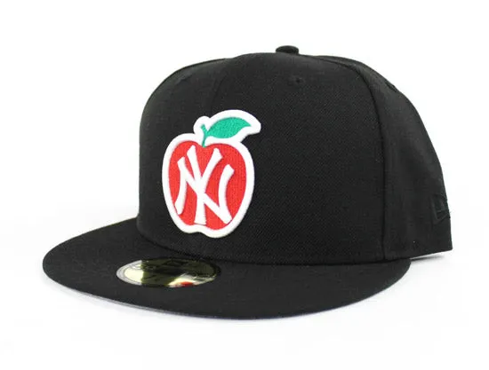 New York Yankees New Era 59Fifty Fitted Hat (Big Apple Black Gray Under Brim)