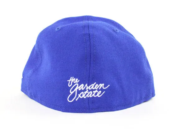NJ Script New Era 59Fifty Fitted Hats (Blue Gray Under Brim)