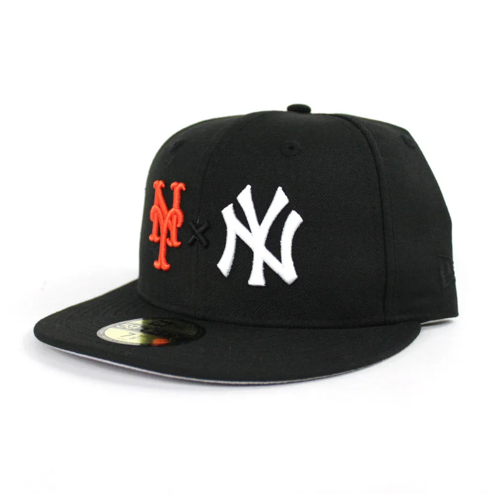 NY Yankees x NY Mets Duel New Era 59Fifty Fitted Hat (Black Gray Under Brim)