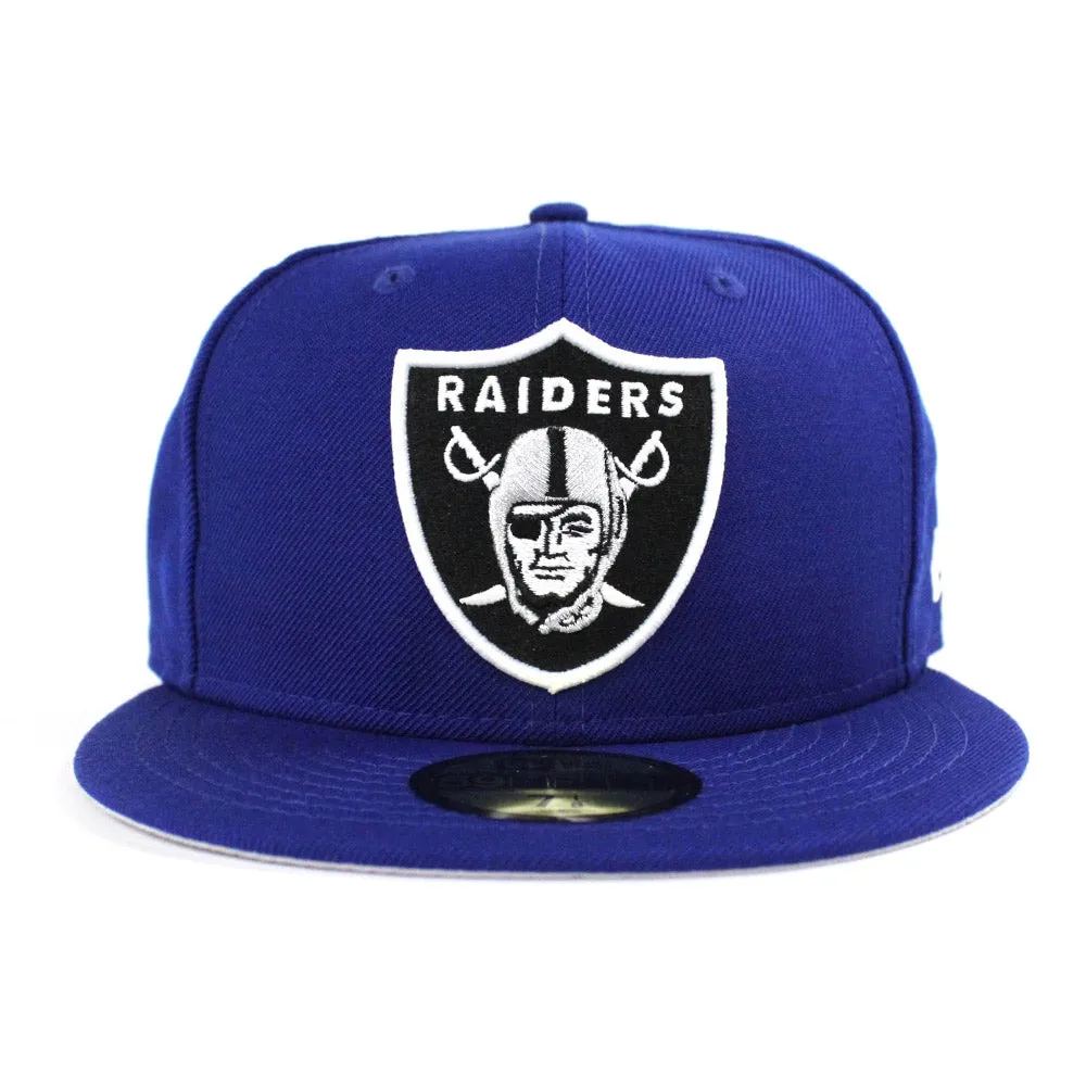 Oakland Raiders New Era 59Fifty Fitted Hat (Blue Gray Under Brim)